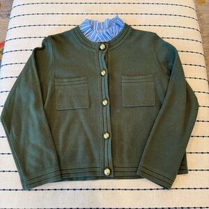 Olive Green Women's Cardigan Sweater